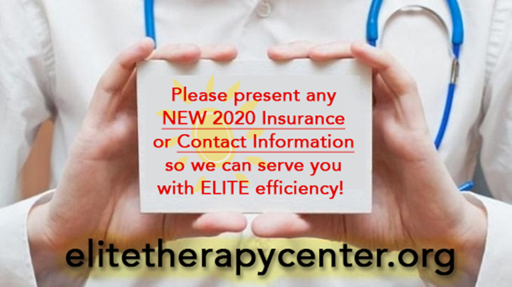 Update your insurance information with Elite Therapy Center