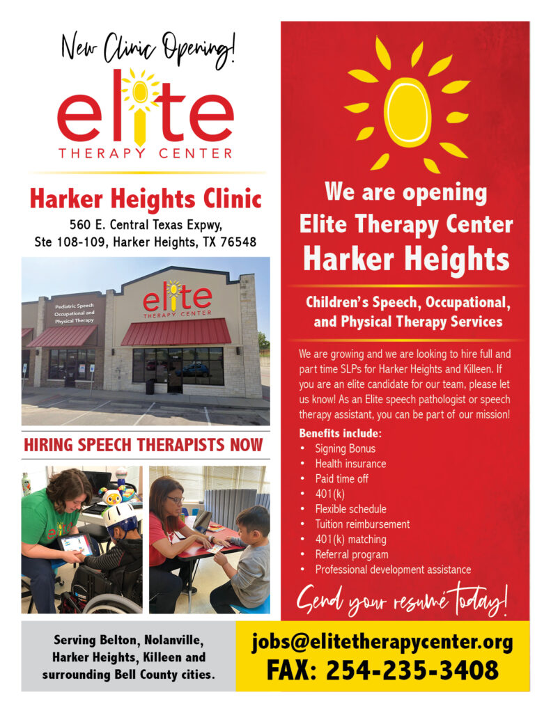 Elite Therapy Center in Harker Heights HIRING