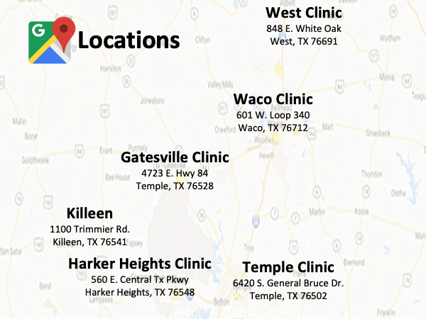 Elite Therapy Center clinic locations MAP