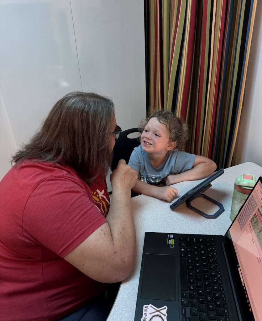 Karen Brown, CCC-SLP treats a child with speech therapy at Elite Therapy Center Killeen