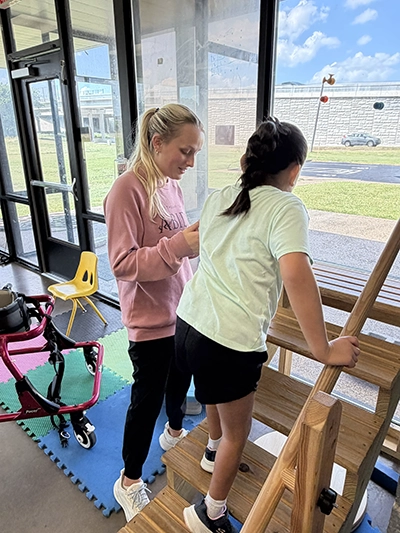 HaileyPTStairs Hailey Brandon, PTA provides care at Elite Therapy Center Waco