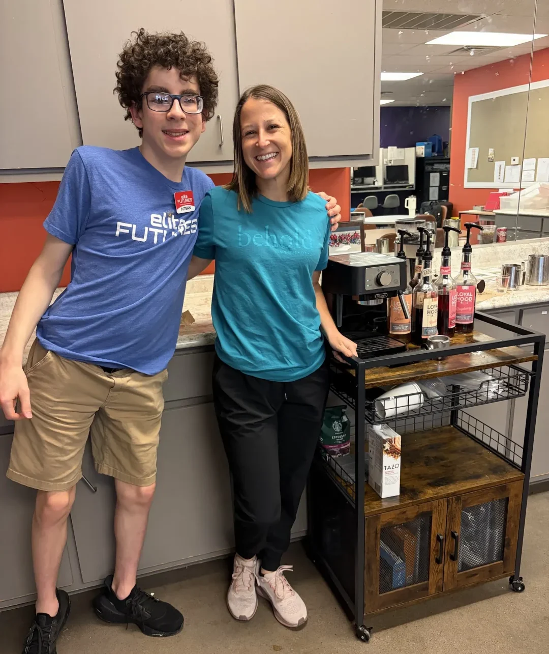 Noah_Emily_Coffee Elite Futures Vocational Rehabilitation and Transition Program at Elite Therapy Center helping young IDD students transition to the workforce